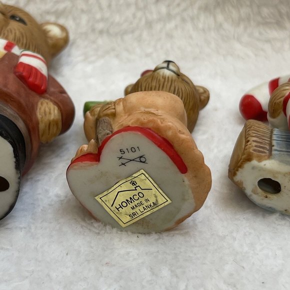 HomCo Country Christmas Teddy Bear Figurines Vintage Set Of 3 (2) 5101 (1) 5211 - Picture 9 of 10